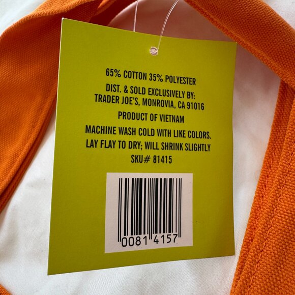 NWT Trader Joe's Orange Trick-or-Treat Mini Canvas Tote, Limited, One Size 🎃 - Picture 5 of 13